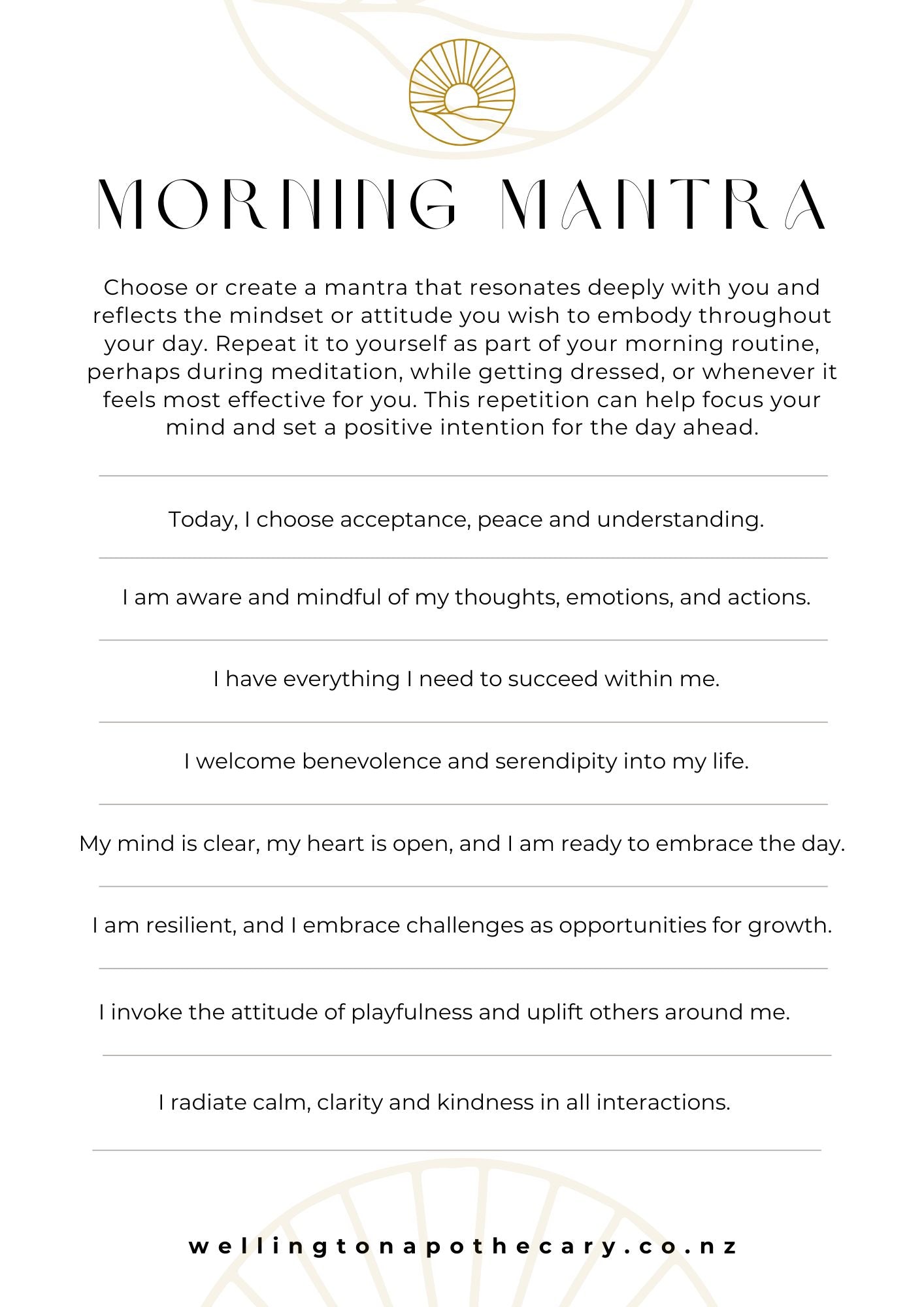 MORNING MANTRA