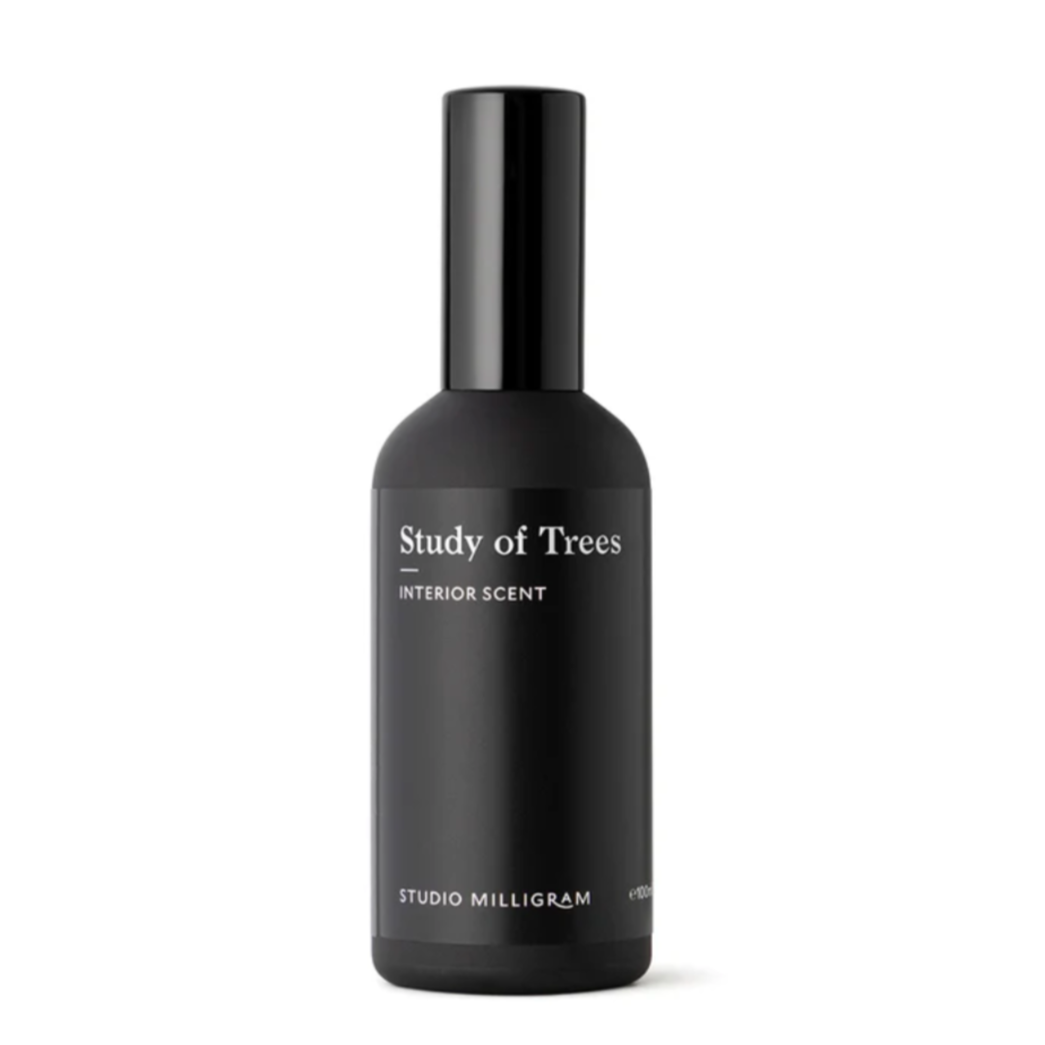 A black bottle of interior scent, Study of Trees by Studio Milligram.