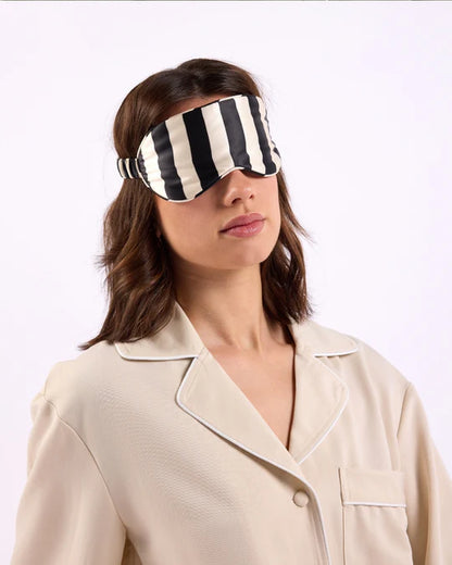 Silk Eye Mask - Vanilla Bean Stripes