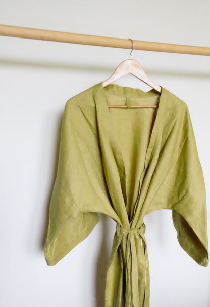 Linen Robe - Leaf