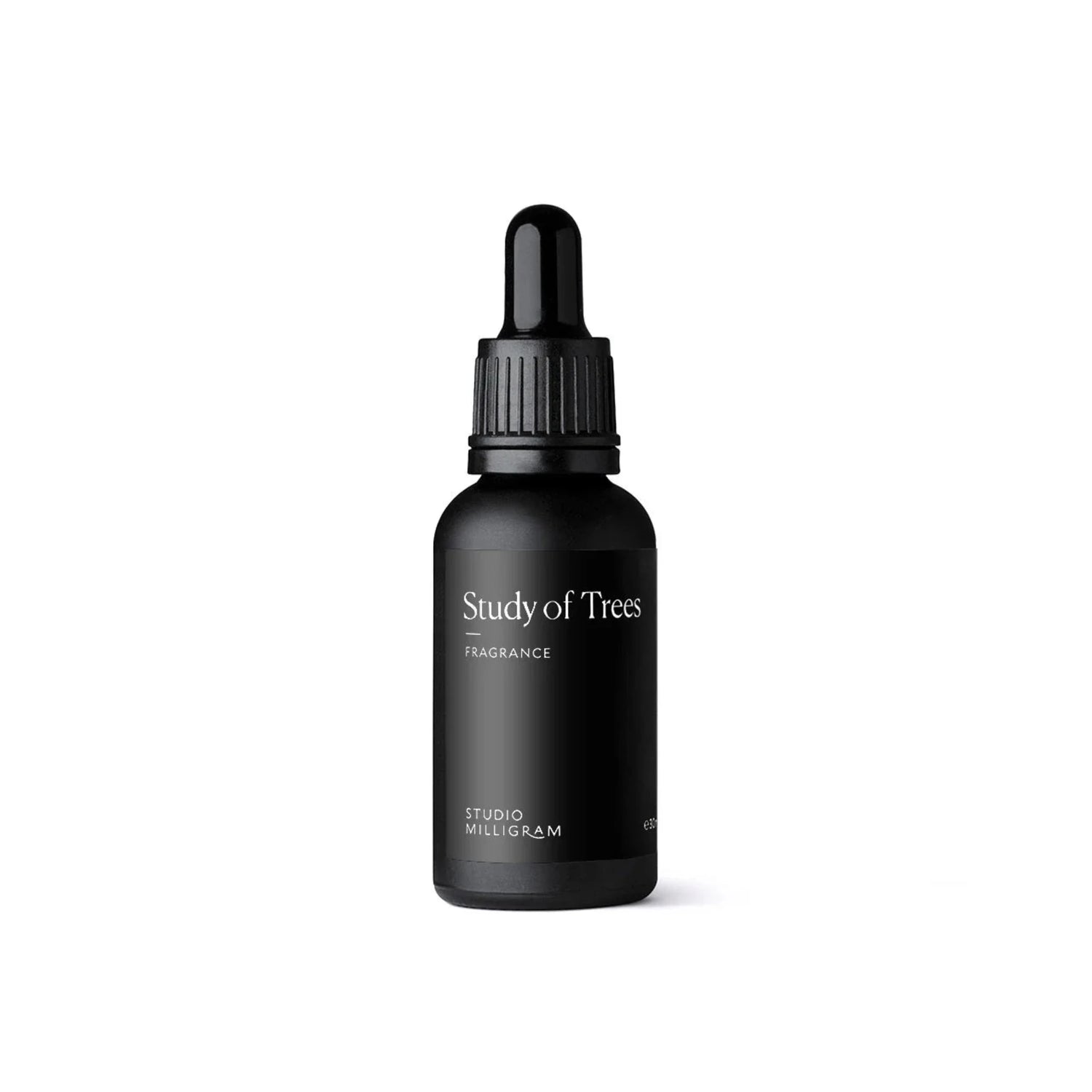 Black bottle with dropper labeled &