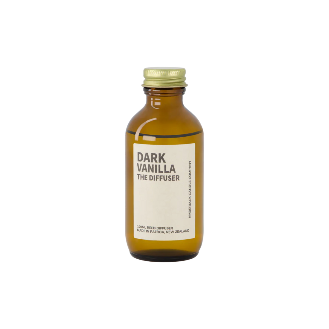 An amber bottle of Dark Vanilla scent for reed diffuser. 