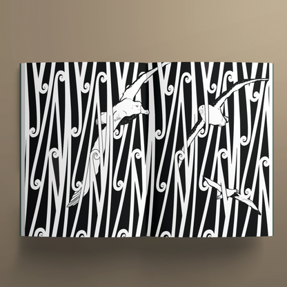 Black and white koru design with Albatros