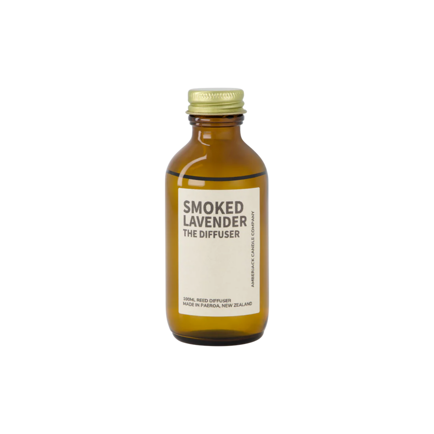 An amber bottle of Smoked Lavender scent for reed diffuser. 
