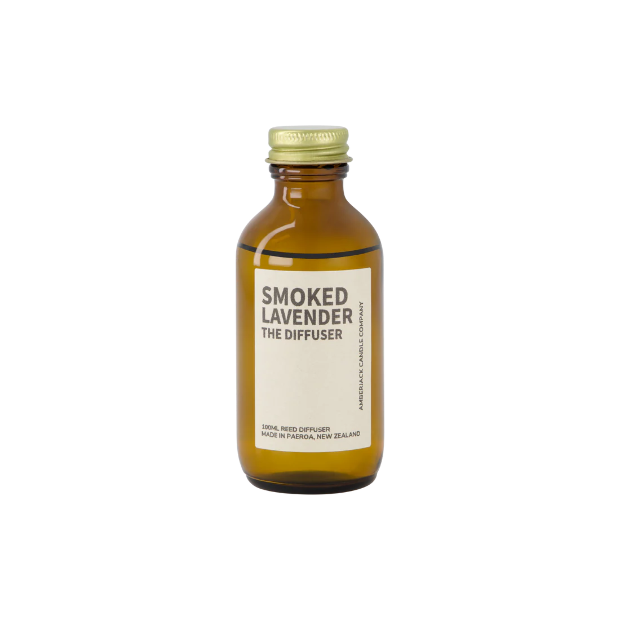 An amber bottle of Smoked Lavender scent for reed diffuser. 