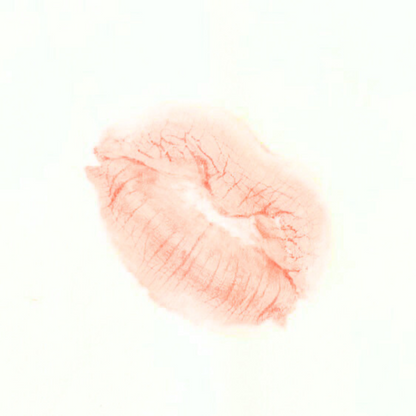Pouted lip stain on tissue with Terra lip tint. 