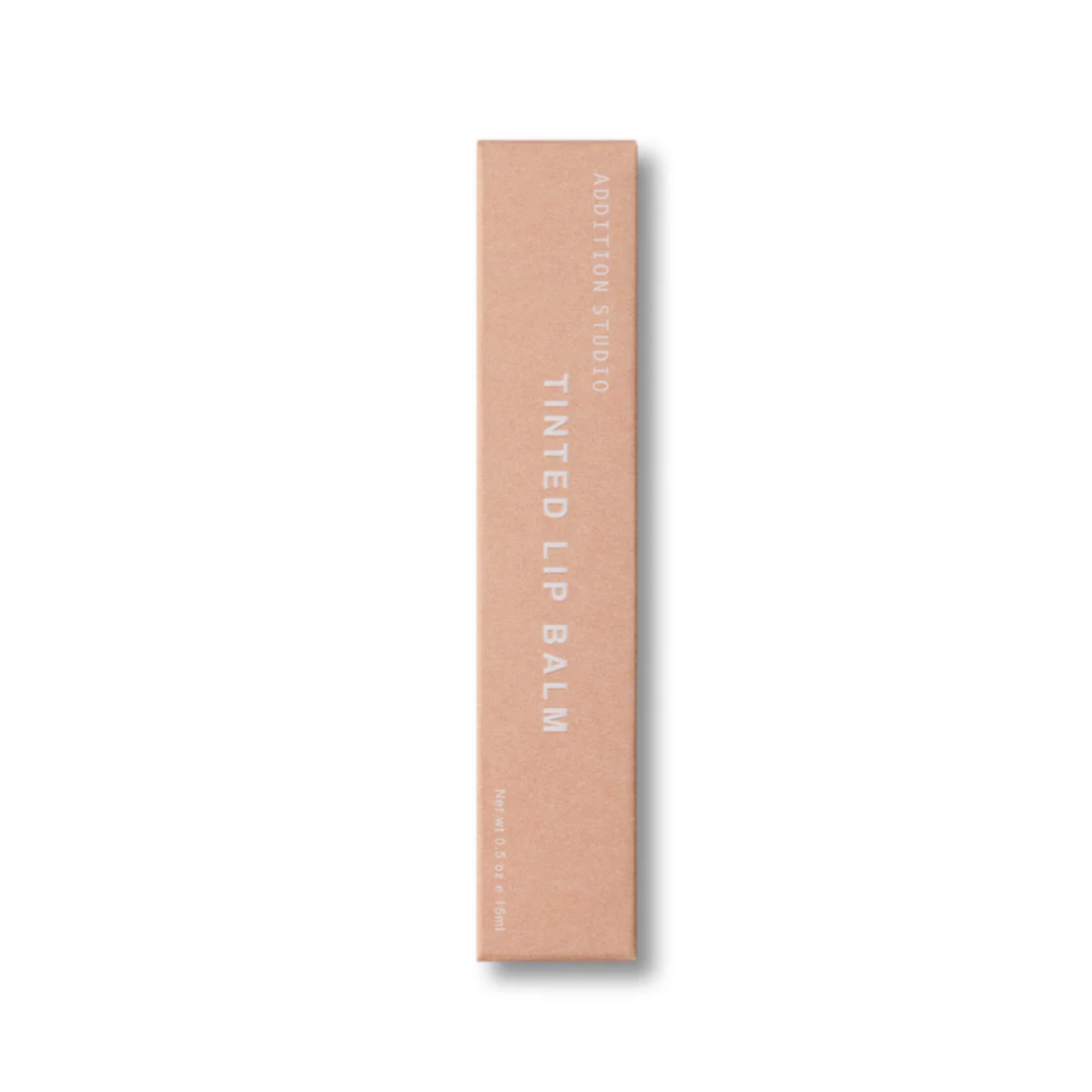 Tinted lip balm packaging on a white background